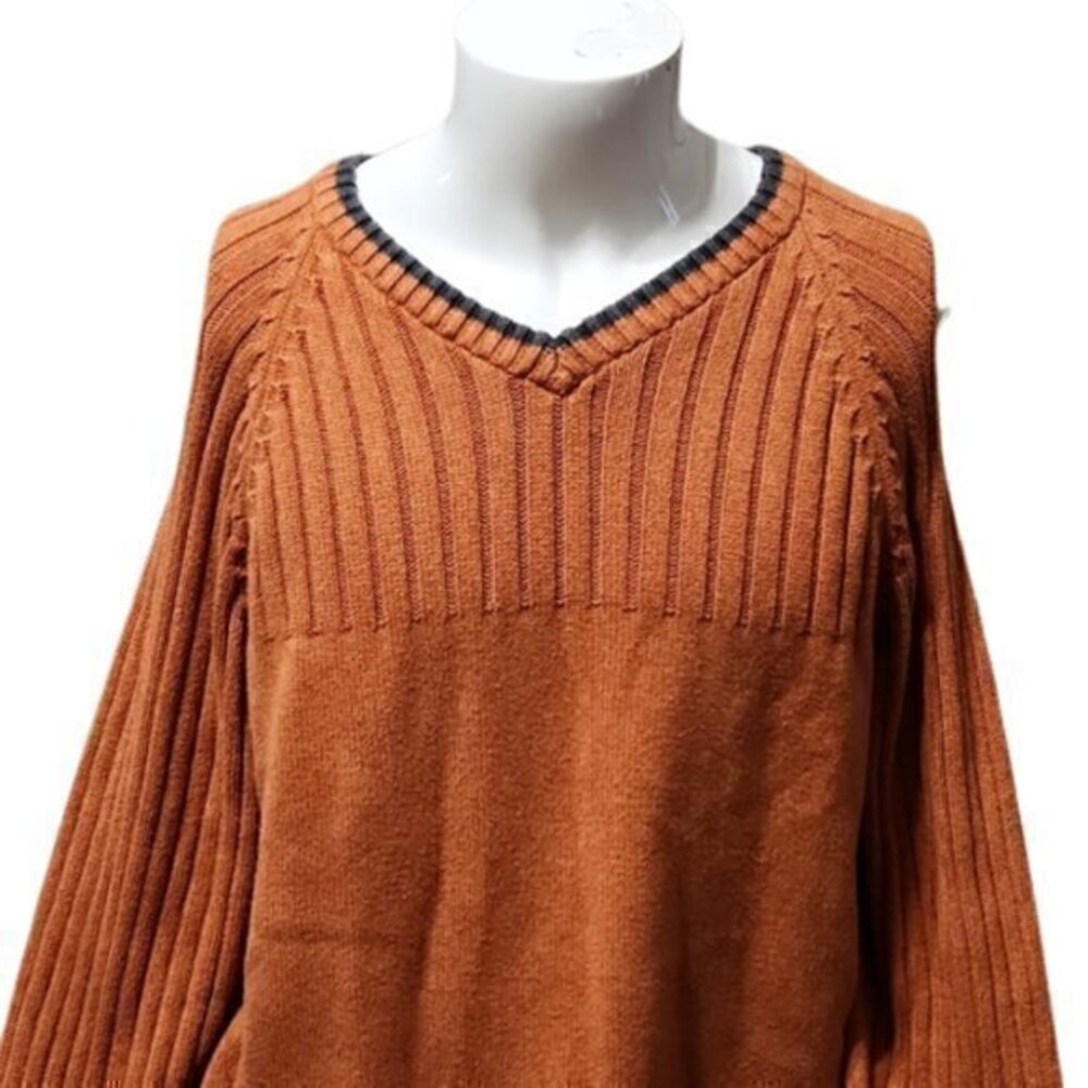 [Columbia] Orange V-neck Sweater - Size XL